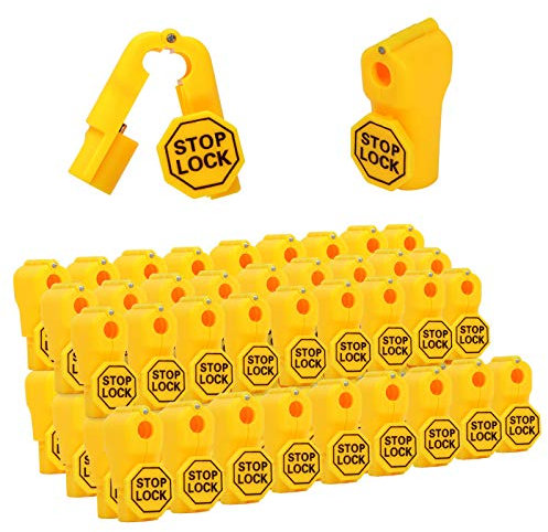 LeaGerous Magnetischer Hakenstopper, 6 mm, Displayhaken, Magnet-Sicherheitsschlösser, kompatibel mit 4,5–5,9 mm Stecktafeln für Einzelhandel und Einkaufszentrum, Gelb, 200 Stück