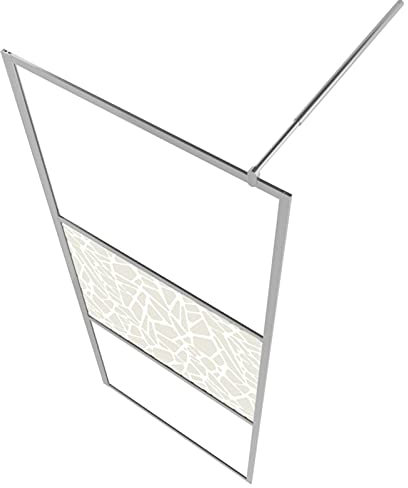 Tidyard duschvägg med frostat ESG glas, duschvägg i säkerhetsglas, med en utdragbar monteringsstång, Walk in - 80 x 195 cm