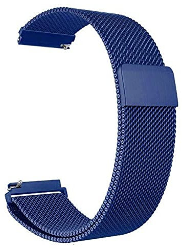 ZZDH Uhrenarmband Allgemeine Schnellverschluss Metall Mesh Magnetische Verschluss Watch Strap Edelstahl Schnellspanner Ersatzband Für Damen Herren 16mm 18mm 20mm 22mm (Color : Blau, Size : 16mm)