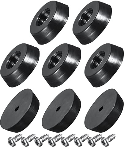 sourcing map 8 Stück Runde Schwarze Gummifüße mit Edelstahlschrauben und Unterlegscheibe, Gummipuffer Schraubfeste Gummifüße 18mm Breite x 5mm Höhe für die Meisten Möbelgeräte