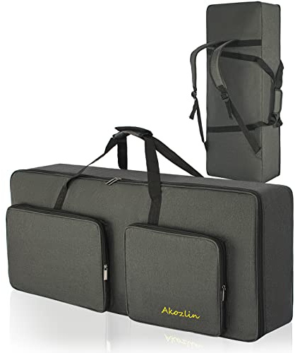 AKOZLIN 61 Keyboardtasche,Tragbar,Gepolstert,Wasserdicht,Oxford-Stoff | Gepolstert, Gigbag, Universell, Wasserdicht,10 mm Perlwatte-Polsterung,107 x 45 x 17 cm