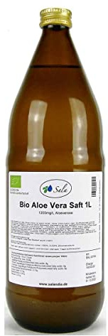 Sala Aloe Vera Saft 100% Direktsaft 1200mg/L Aloverose BIO 1 L 1000 ml Glasflasche