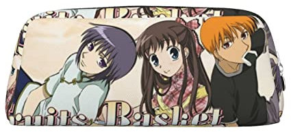 Anime Fruits Basket Zipper Pencil case Large-Capacity Stationery Bag Suitable for School Office Boys and Girls