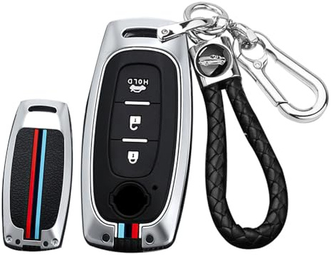 ontto Custodia per chiave auto, in metallo, adatta per Nissan X-Trail T33 Qashqai J12 Teana Altima Ariya B6 B8 Juke 2022 2023 3 tasti chiave auto Keyless Go custodia portachiavi B argento
