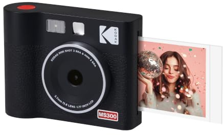 Kodak Cam Mini Shot 3 Era - Appareil Photo Instantané & Imprimante Photo Portable, Noir 3x3 (Appareil Photo + Papier Photo One-Touch)