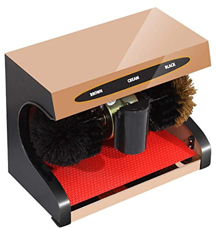 Shoe Polisher Automatic Shoes Cleaning Machine,Electric Shoe Polish Machine with Shoe Brush,Automatic Induction,Suitable for Household Or Public Use,Black Mirror (Gold)