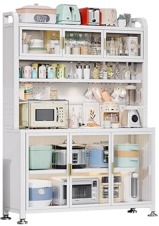 JCSRYD Rangement Cuisine Placard Etagere de Rangement Cuisine à 6 Niveaux, Meuble Cuisine pour Micro Onde et Four, Etagère de Rangement, Cuisine Meuble (Size : 120x42x191cm/47.2x16.5x75in)