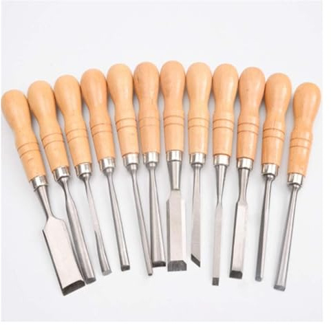 Wood Chisel Tool Set Wood Carving Chisel Tool Set,Chisel Kit for Begginers,Wood Carving DIY Wood Craft for Engraving on Wood Carving(12 Piece) Premium