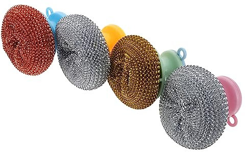 Mobestech 5sätze Edelstahlschrubber Grillstein-reinigungsblock Pfannenstahlschrubber Topfreinigungsball Mit Griffen Spülbürste Scheuerbürste Für Küchenbedarf Topfreinigung Und Pfannenreinigu