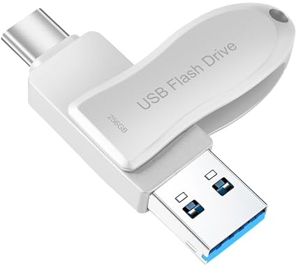 USB Flash Drive 256GB for Phone Thumb Drive Photo Stick Android USB C Memory Stick Photo Storage DEZOBYTE Compatible Phone Pad Pro Android USB C and Computer Silver-HL 256GB