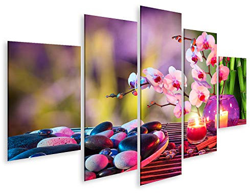 islandburner Tableau sur toile Zen Pierres Massage Orchidées Bougies Photos Tableaux Muraux Poster