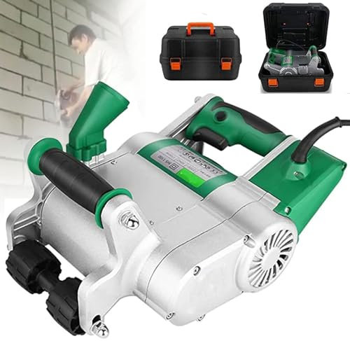 URJWAN Rozadora De Pared, Rozadora De Pared EléCtrica De 1100 W, MáQuina Cortadora De Ranuras para Pared, MáQuina Ranuradora De Pared Profesional Sin Polvo, RanuracióN RáPida,25mm