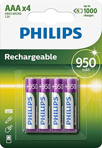 AAA-Batterien, HR03, NiMH, 1,2 V, 1000 wiederaufladbar, 950 mAh