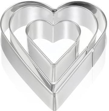 AIYVELU Moule à biscuits 3 pièces, moule à biscuits en acier inoxydable, coupe-biscuits en forme de coeur, lavable au lave-vaisselle, convient pour les biscuits, les gâteaux, les biscuits, les bonbons