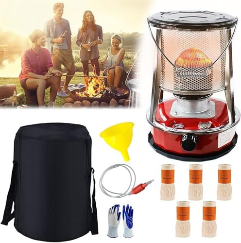 BomDog Estufa de Petróleo para Camping,Quemador de Queroseno,Sin Electricidad,Estufa de Parafina para Interior,Exterior,Patio,Hogar/4.6L-Red