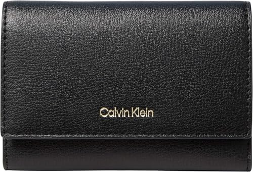 Calvin Klein Damen FOIL Logo Trifold with Zip Pocket LV04F1117G Wallets, Black (Black/Toasted Coconut), One Size, Schwarz (Black/Toasted Coconut), Einheitsgröße