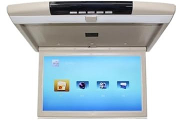 IUBGFTO Automonitor 15/17 Zoll HD-LCD-Bildschirm MP5-Videoplayer Autodachmontage Display Multimedia Decken-TV Mirror Link FM IR HDMI-Lautsprecher (15 Beige Mirrorlink)