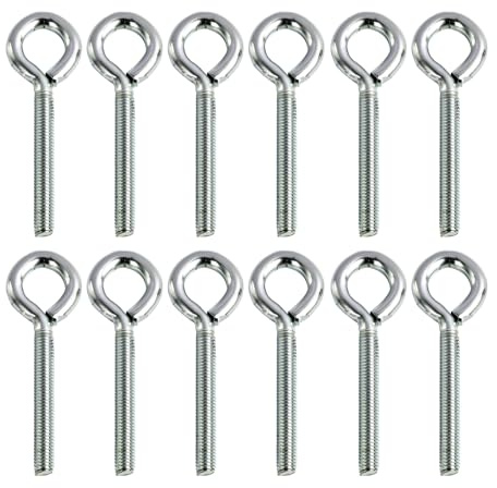 12 pezzi Bulloni ad Occhiello M5 in Acciaio Inossidabile 304, Viti a Occhiello con Anello per Fissaggio e Sospensione, Golfari Resistenti per Uso Domestico e Industriale