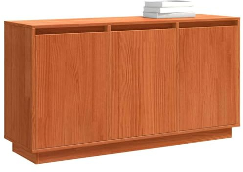 vidaXL Credenza Rovere Marrone 111 x 34 x 60 cm Pino massello, Sideboard Rettangolare Moderno, Mobile Funzionale, Stile Minimalista, Cabinet Chic per Sala da Pranzo