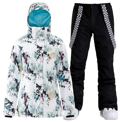 GSOU SNOW Womens Ski Suit 2 Piece Ski Jacket and Pants Set