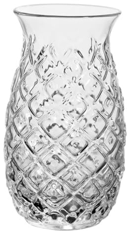 VICASKY 6 Pièces Verre à Cocktail Ananas Verre Transparent Tasse à Eau Épaisse Résistante Aux Températures pour Maison Café et Bar Design Moderne Relief Créatif