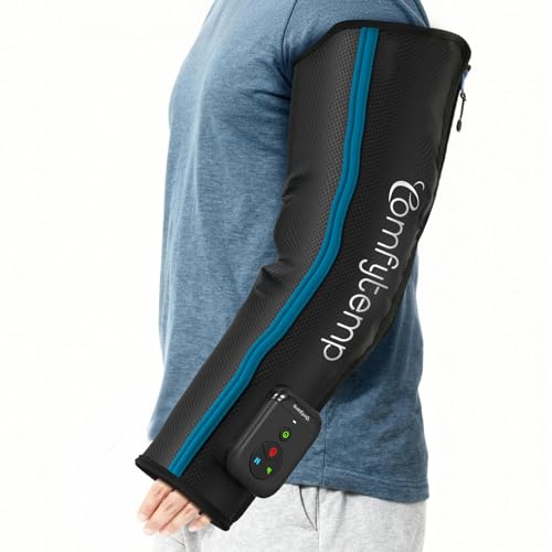 Comfytemp Air Compression Arm Massager for Circulation and Pain Relief, Portable Full-Arm Compression Sleeve for Tennis Elbow, Lymphedema, FSA Eligible HSA, Ideal for Mom Dad (Fits Upper Arms 11~15)