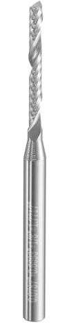 QUARKZMAN fresado Espiral De 2mm De Diámetro De Corte Vástago De 1/8 | Corte Ascendente Carburo Sólido 1 Filo Fresas De Extremo CNC Para Madera Plástico 17mm Longitud De Corte 45mm Largo