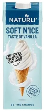 Naturli’ Soft N’Ice Vanilla Gelato Base Mix – 1L | Vegan Ice Cream Premix | Creamy Plant-Based Vanilla Gelato | For Home & Professional Ice Cream Makers