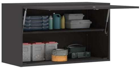 vidaXL Armario de pared para el garaje Negro 90 x 40 x 53 cm