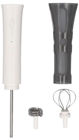 ZLXCAOB Batidora de Bebidas de Mano con Varilla para Espumador de Leche de Cocina con 2 Accesorios para batidor Batidor eléctrico para Hacer Espuma para café con Leche Huevo de