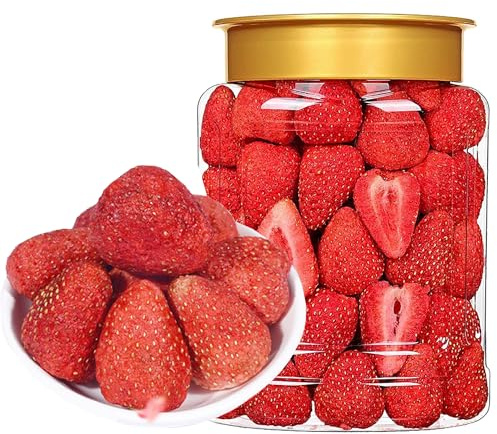 Fresas Liofilizadas 250g,Naturales Deshidratadas-Sin Aditivos,Deliciosas Fresas Secas Deshidratadas Para Ensaladas De Desayuno,Repostería Y Bebidas