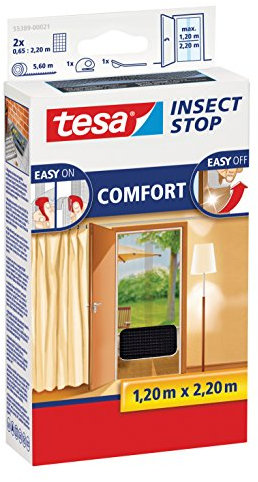Doppelpack tesa 55389-21-00 Fliegengitter anthrazit 220 x 120 / Comfort-Tür 2 x 65cm