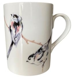 Roy Kirkham - Tasse mit Vögeln – Schwarz und Weiß.
