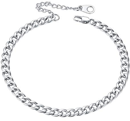 FaithHeart 316L rostfritt stål kort fotkedja bas bas fotkedja 3/5 mm tunna kedjor sommar barfota smycken, Rostfritt stål