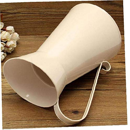 AMOYER Blanc New Vintage Grand Crème Shabby Chic Métal Vase Pichet Jug Mariage Décoration d'intérieur