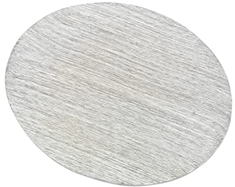 NKlaus Assiette à Bougie Ovale Aluminium argenté 10x8cm Soucoupe Bougeoir Décoration de Table Brossé - Design 10382