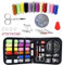 Kit de Costura,LauCentral Costura Kit de Accesorios para el Viajes y Principiantes y emergencias, Costura Premium con Funda de Transporte, para hogar, viajes, Uso de Emergencias (Negro)