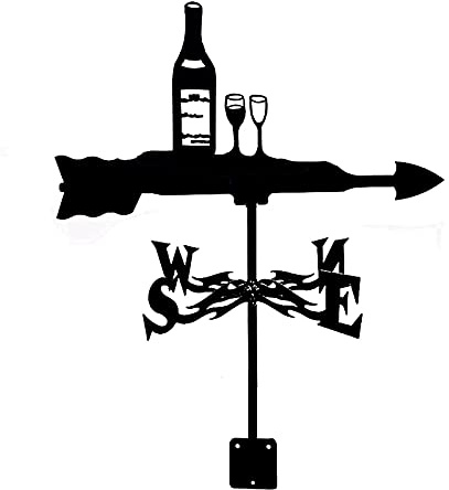 lkpqdwqz Verre à vin Voilier Girouette avec Arrow Girouette Ornement en Acier Inoxydable Girouette Direction Anémometre Jardin Stake Art Décor Girouette Outil de Mesure