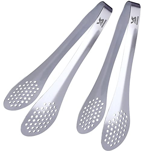 MSY BIGSUNNY 7 tum matserveringstänger i rostfritt stål buffétång (silver, 2-pack)