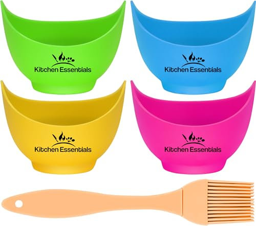 Egg Poacher Cups (4 Pack) With Large Base Ring for Air Fryer, Pot, Microwave – Premium-Grade Silicone Poached Egg Maker Set – BPA-Free Easy-Release Poach Pods: Cooker, Boiler, Steamer