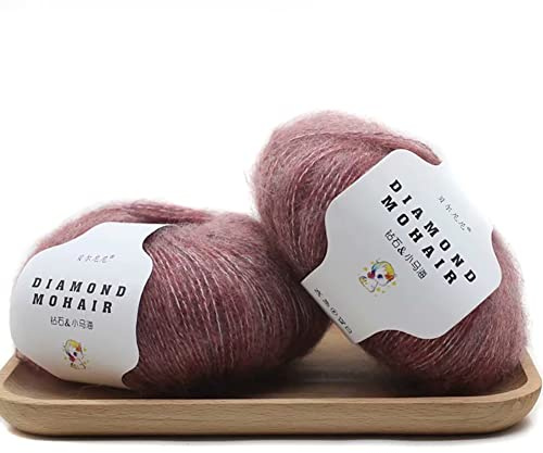 ISAKEN 2 stycken ullnystan mohairull stickylle flerfärgad 25 g ull för stickning stickning tillbehör garn för virkning mjukt mohairullgarn