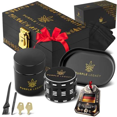 PURPLE LEGACY® Horus Hidden Haven Gift Set Grinder Box Lockable Box Bamboo Storage Box with Crusher, Tray, UV Glass and Accessories Storage Box with Lock Grinder Large (PLHHH01)