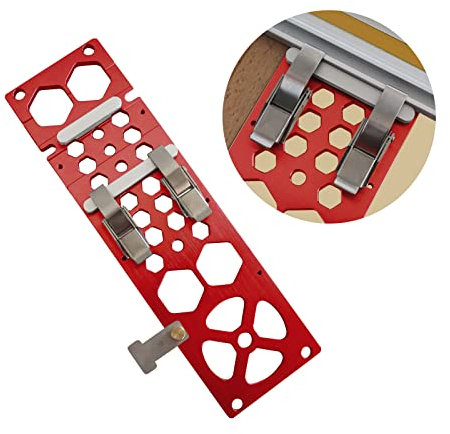 CDIYTOOL 340 mm Spursägen-Vierkant, rot, rechtwinklig, Kreissägeführung, Winkelanschlag, kompatibel mit Makita Führungsschiene