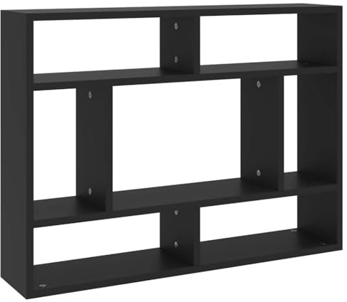 vidaXL Wandregal Schwarz 75x16x55 cm Holzwerkstoff