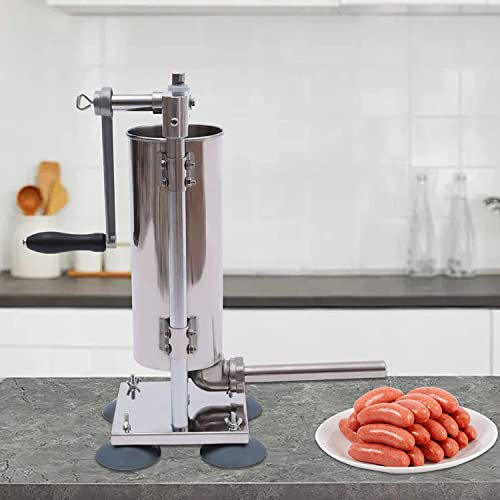 COYEUX Vertical Manual Sausage Stuffer Machine, 3L Sausage Stuffer Meat Tools, with 8 Stuffing Tubes, for All Kinds Of Restaurants, Snack Bars