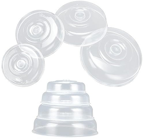 HAKZEON Lot de 8 couvercles alimentaires pour micro-ondes, 4 tailles en plastique avec trou d'aération de vapeur, protection contre les éclaboussures pour le chauffage et la conservation des aliments,