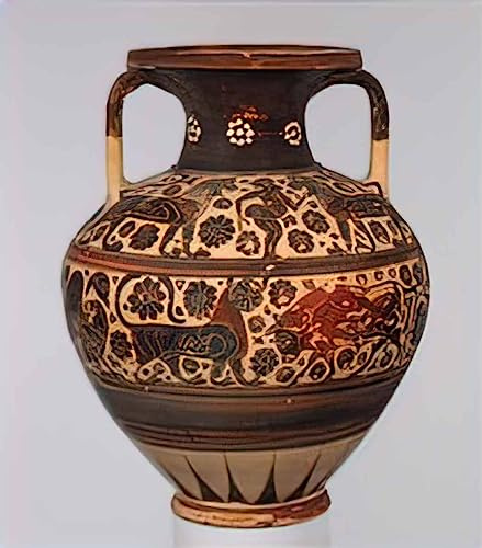 Ancient Greek Photo A4 terracotta neck amphora storage jar 590
