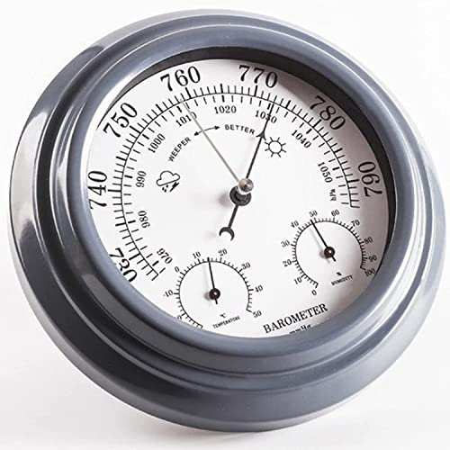 Manometer für Luftdruckmesser Traditionelles Barometer, 3-in-1-Thermometer, Hygrometer, Barometer, Wand-Wetterstation, digitales Innen-Atmosphärendruckmessgerät for Hotels, Lagerhäuser, Büros