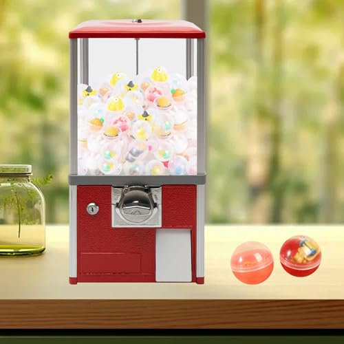 EliKBH Gumball Machine Candy Coin Machine Capsule Vending Machine with Locks for Birthday Gifts Home, Game Stores and Retail Stores (Color : Red)