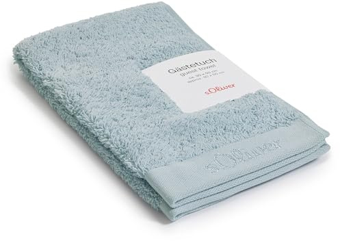 s.Oliver Asciugamano per ospiti 30 x 50 cm, 100% cotone, 600 g/m², morbido e assorbente, asciugamano per ospiti azzurro